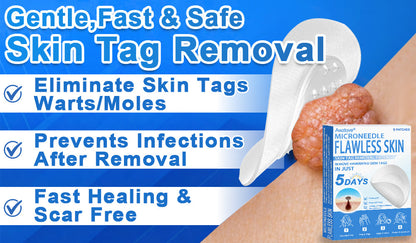 📌 Awzlove® 2-in-1 Microneedle & Hydrocolloid Patch | Raised Moles,Acne,  Flat Warts & Skin Tags Remover | Improves Wrinkles, Scars & Blemishes | Invisible Star Pimple Patches for Face & Body | 🎁🎁1