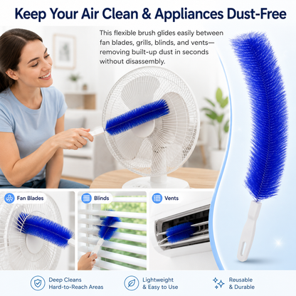 Bendable Fan Cleaning Brush – Reusable Microfiber Duster for Fans&Curtain