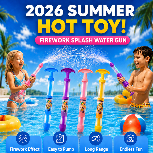 🥳 2026 HOT SALE💞70K+ SOLD! · 58% OFF! TIMNAMY® Pull-Out Firework Water Gun Toy 🎆💦 Fun Splash Water Blaster for Pool, Beach, Bath & Garden💦1
