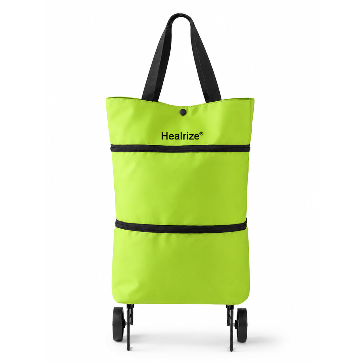 Healrize® Foldable Rolling Shopping Trolley | Lightweight Collapsible Grocery Cart with Smooth-Rolling Wheels, Spacious Removable Bag & Compact Storage