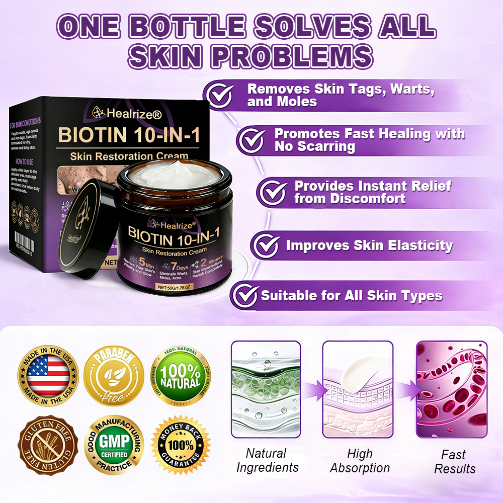 Made and Shipped from USA ✨𝐇e𝐚l𝐫i𝐳e® Biotin 10-in-1 Skin Restoration Cream 🍀
