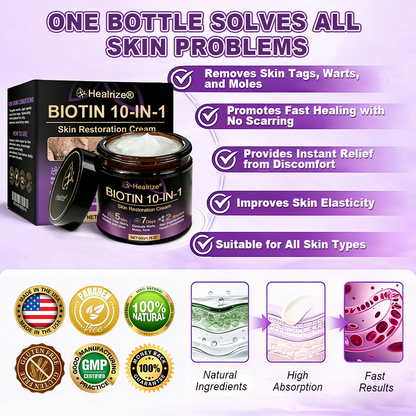 Made and Shipped from USA ✨𝐇e𝐚l𝐫i𝐳e® Biotin 10-in-1 Skin Restoration Cream 🍀