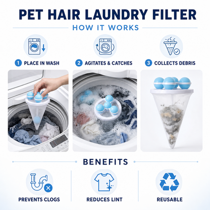 🧺 50% OFF Today — Healrize® Pet Hair Laundry Catcher Bag | Reusable Washer Hair Filter for Dog & Cat Hair, Lint & Laundry Debris 🧼2