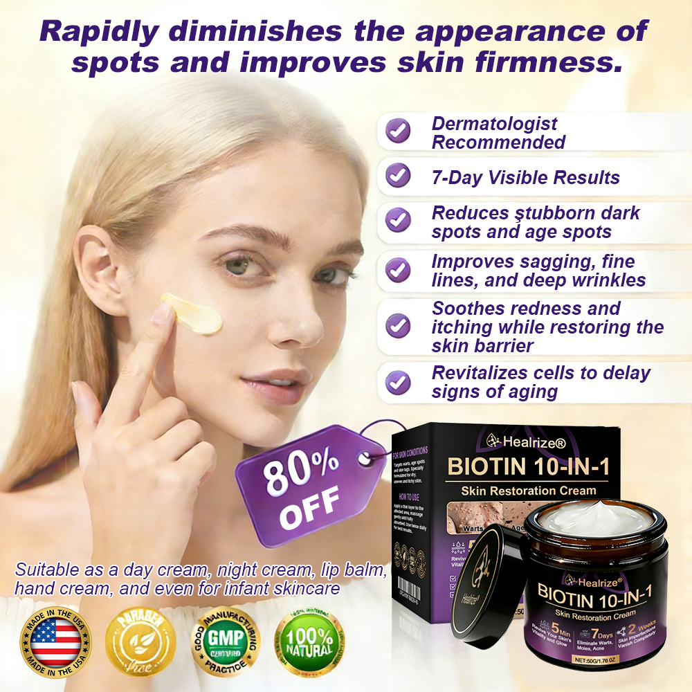 Made and Shipped from USA ✨𝐇e𝐚l𝐫i𝐳e® Biotin 10-in-1 Skin Restoration Cream 🍀
