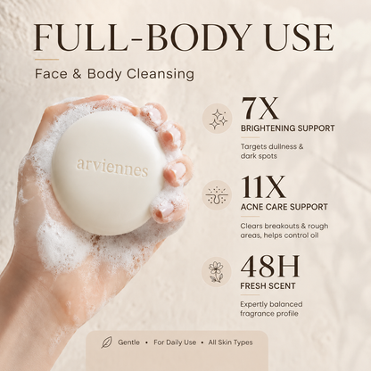 🚿 Healrize® 3D Niacinamide & Alpha-Arbutin Brightening Beauty Soap – Face & Body Cleansing Bar for Dull, Uneven-Looking Skin