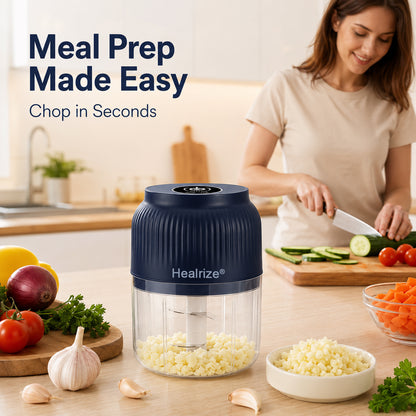 🔥 60K+ Sold |  Healrize® Mini Electric Food Chopper | One-Press Garlic, Onion, Veggie & Herb Chopper for Fast Kitchen Prep 🥕🧄3