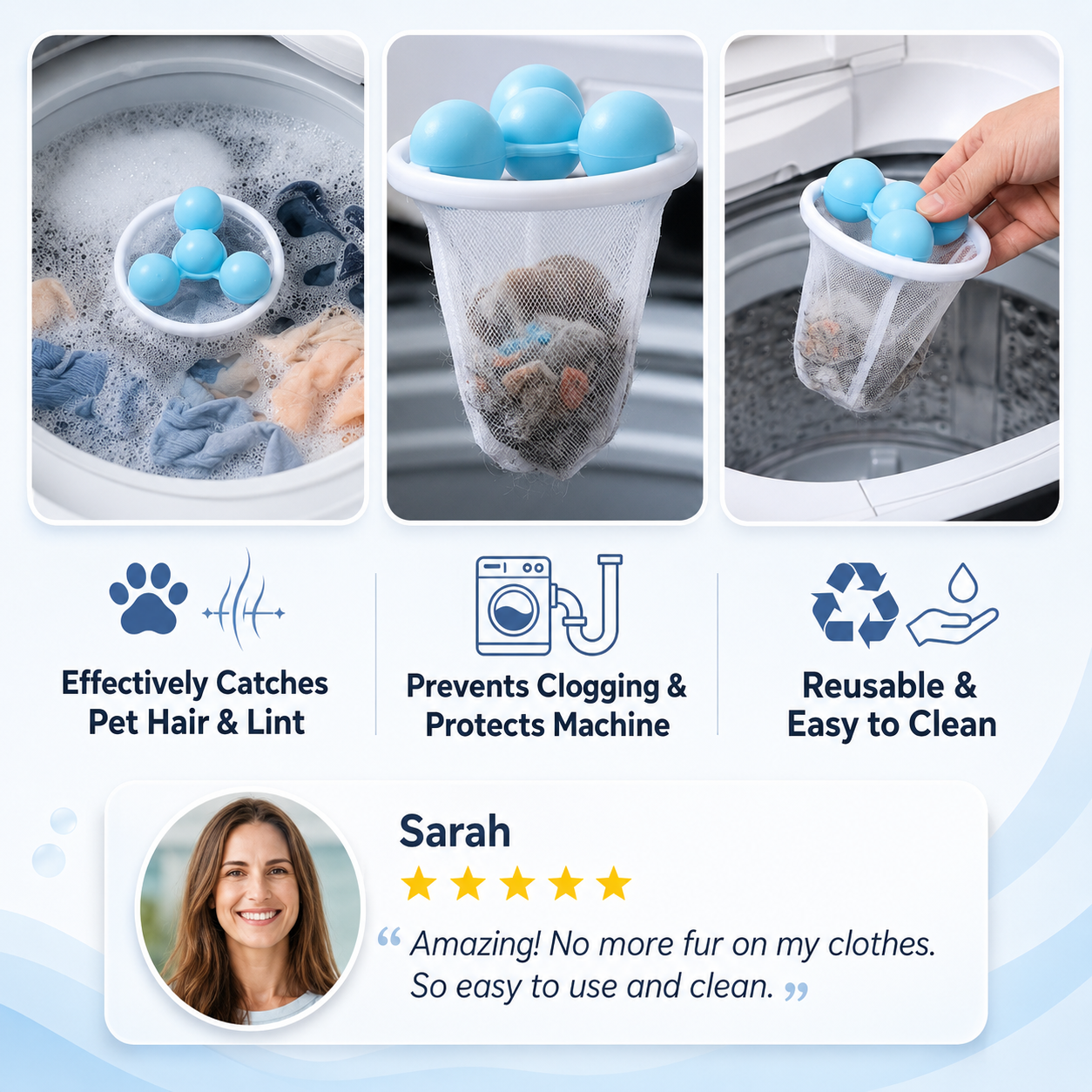 🧺 50% OFF Today — Healrize® Pet Hair Laundry Catcher Bag | Reusable Washer Hair Filter for Dog & Cat Hair, Lint & Laundry Debris 🧼2