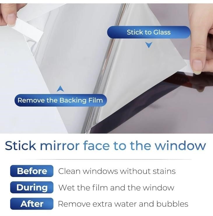 🔥 50% OFF Today — Healrize® Reflective Window Privacy Film | Daytime Mirror Window Tint for Heat Control, UV Protection, Home, Office & Car Glass🏠🪟1