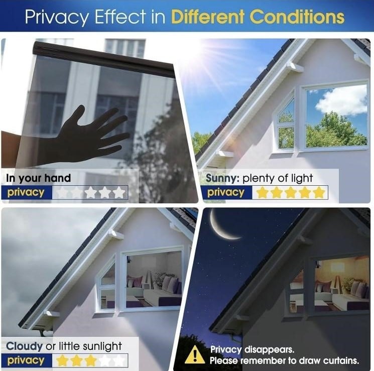 🔥 50% OFF Today — Healrize® Reflective Window Privacy Film | Daytime Mirror Window Tint for Heat Control, UV Protection, Home, Office & Car Glass🏠🪟1