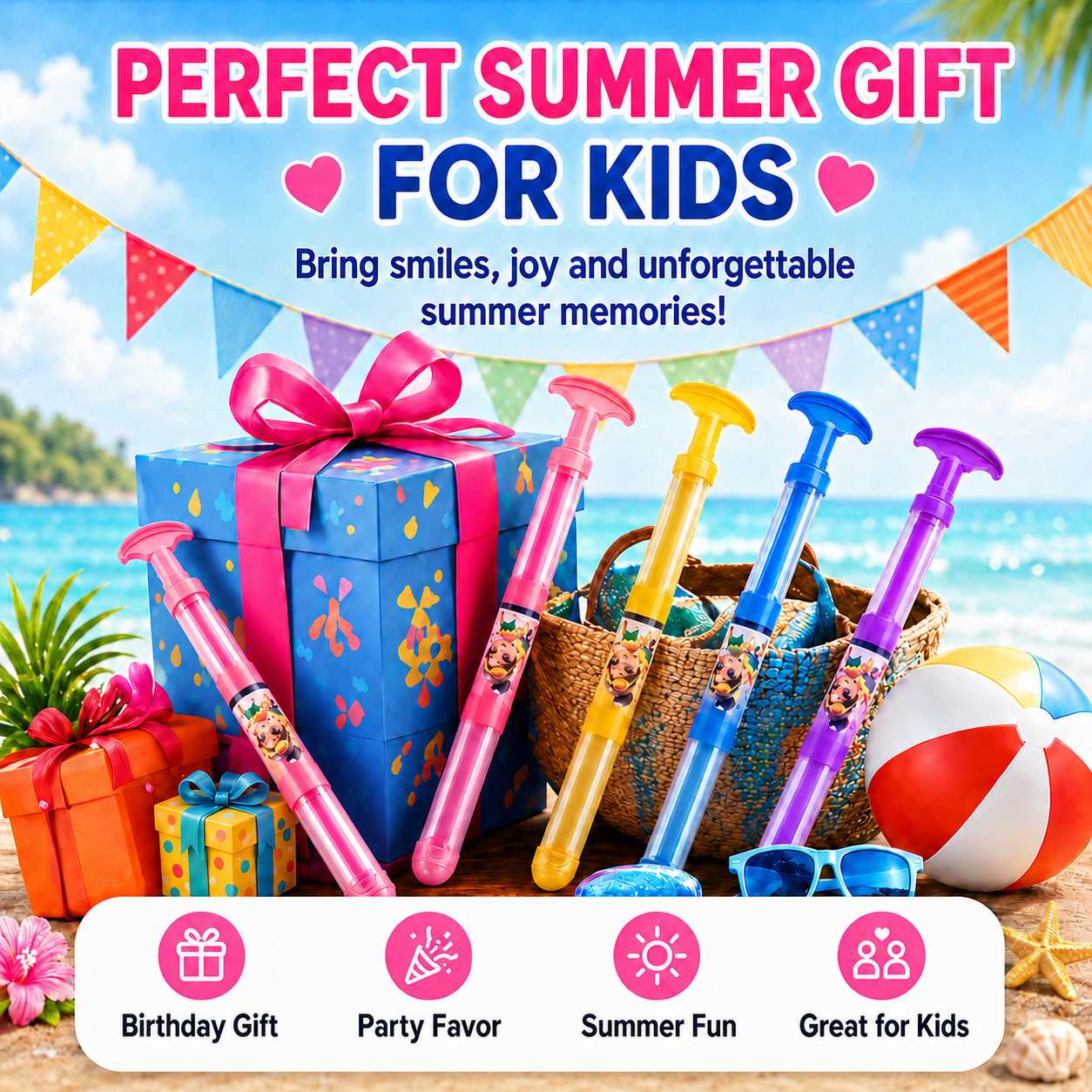 🥳 2026 HOT SALE💞70K+ SOLD! · 58% OFF! TIMNAMY® Pull-Out Firework Water Gun Toy 🎆💦 Fun Splash Water Blaster for Pool, Beach, Bath & Garden💦2