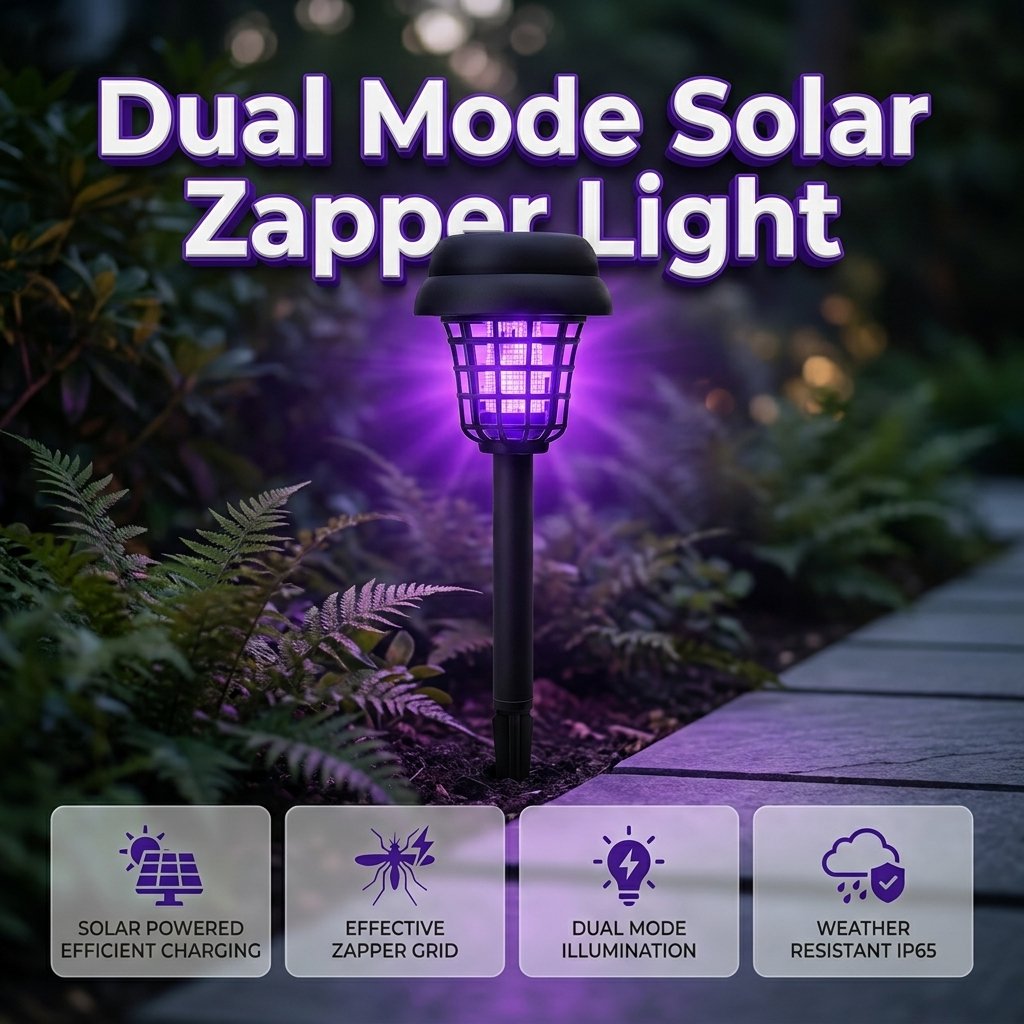 Last Day 49%OFF🔥 Healrize® Solar Mosquito Zapper Light | 2-in-1 UV Bug Zapper & Outdoor LED Garden Stake Light for Patio, Yard, Camping & Backyard🌙1