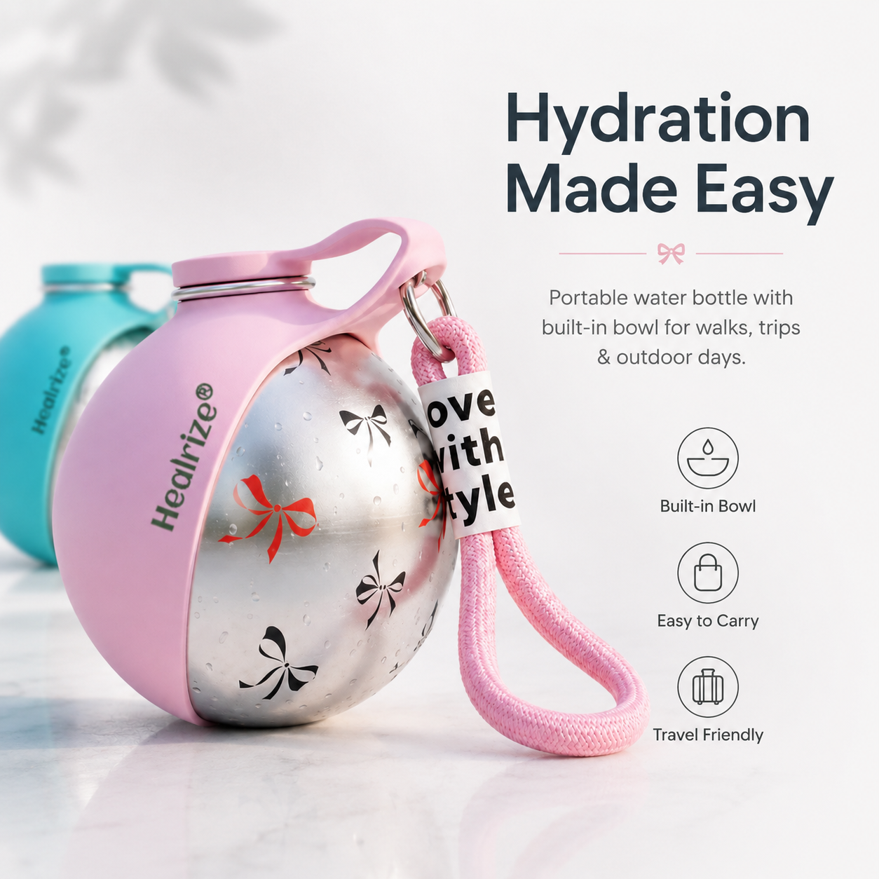 🔥 Hot Sale 50% OFF — Healrize® 304 Stainless Steel Pet Water Bottle | Leak-Proof Travel Dog & Cat Water Bottle for Walking, Hiking, Park Days & Outdoor Adventures🐾2