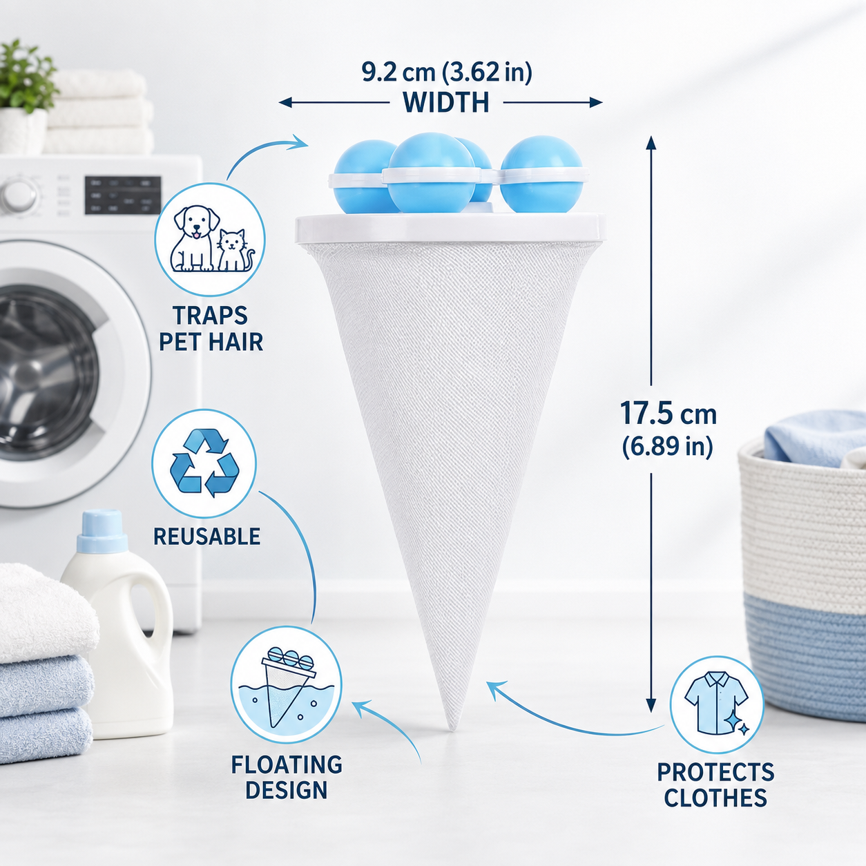 🧺 50% OFF Today — Healrize® Pet Hair Laundry Catcher Bag | Reusable Washer Hair Filter for Dog & Cat Hair, Lint & Laundry Debris 🧼2