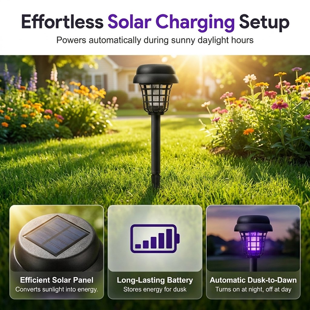 Last Day 49%OFF🔥 Healrize® Solar Mosquito Zapper Light | 2-in-1 UV Bug Zapper & Outdoor LED Garden Stake Light for Patio, Yard, Camping & Backyard🌙1