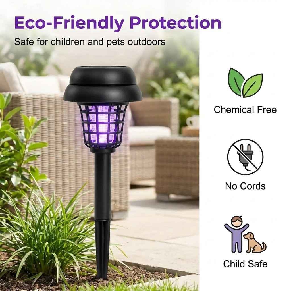 Last Day 49%OFF🔥 Healrize® Solar Mosquito Zapper Light | 2-in-1 UV Bug Zapper & Outdoor LED Garden Stake Light for Patio, Yard, Camping & Backyard🌙1
