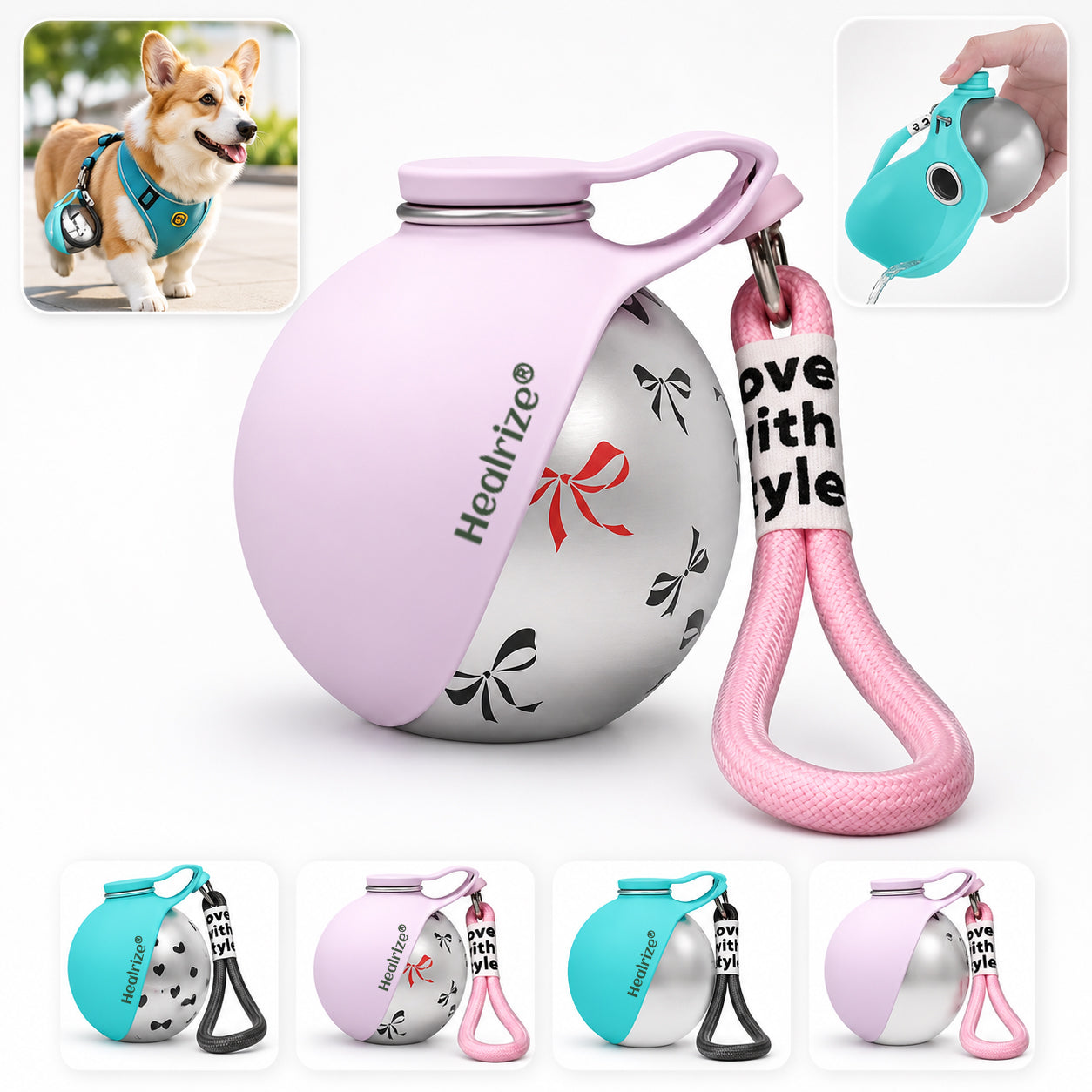 🔥 Hot Sale 50% OFF — Healrize® 304 Stainless Steel Pet Water Bottle | Leak-Proof Travel Dog & Cat Water Bottle for Walking, Hiking, Park Days & Outdoor Adventures🐾2