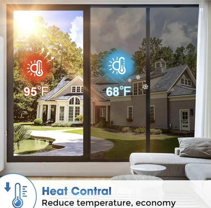 🔥 50% OFF Today — Healrize® Reflective Window Privacy Film | Daytime Mirror Window Tint for Heat Control, UV Protection, Home, Office & Car Glass🏠🪟1