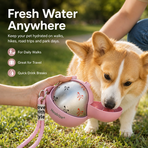 🔥 Hot Sale 50% OFF — Healrize® 304 Stainless Steel Pet Water Bottle | Leak-Proof Travel Dog & Cat Water Bottle for Walking, Hiking, Park Days & Outdoor Adventures🐾2
