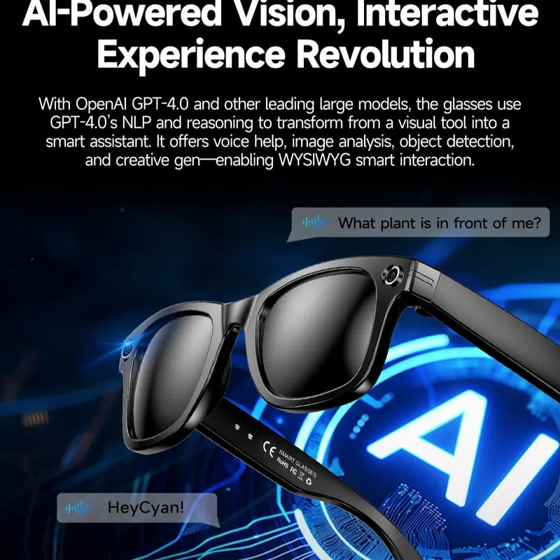 ⏰👓Smart AI Translation Camera Bluetooth Glasses—8 MP Pixels, 160+ Languages, Real-Time Translation