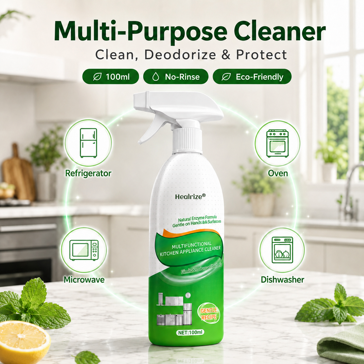 🔥 49% OFF Today — Healrize® High-Efficiency Kitchen Cleaner | Powerful Deep Cleaning Spray for Grease, Dirt & Stubborn Stains🎉2