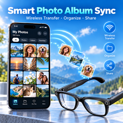 🤖Healrize®Smart AI Translation Camera Bluetooth Glasses👓—8 MP Pixels, 160+ Languages, Real-Time Translation