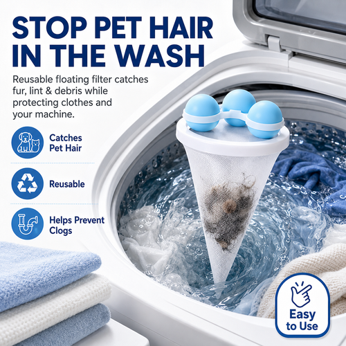 🧺 50% OFF Today — Healrize® Pet Hair Laundry Catcher Bag | Reusable Washer Hair Filter for Dog & Cat Hair, Lint & Laundry Debris 🧼2
