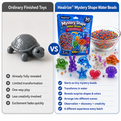 🏆 Healrize® Mystery Shape Water Beads – Magic Growing Crystal Creatures Kit for Creative Water Play, Science Discovery & Family Fun