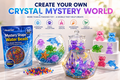 🏆 Healrize® Mystery Shape Water Beads – Magic Growing Crystal Creatures Kit for Creative Water Play, Science Discovery & Family Fun