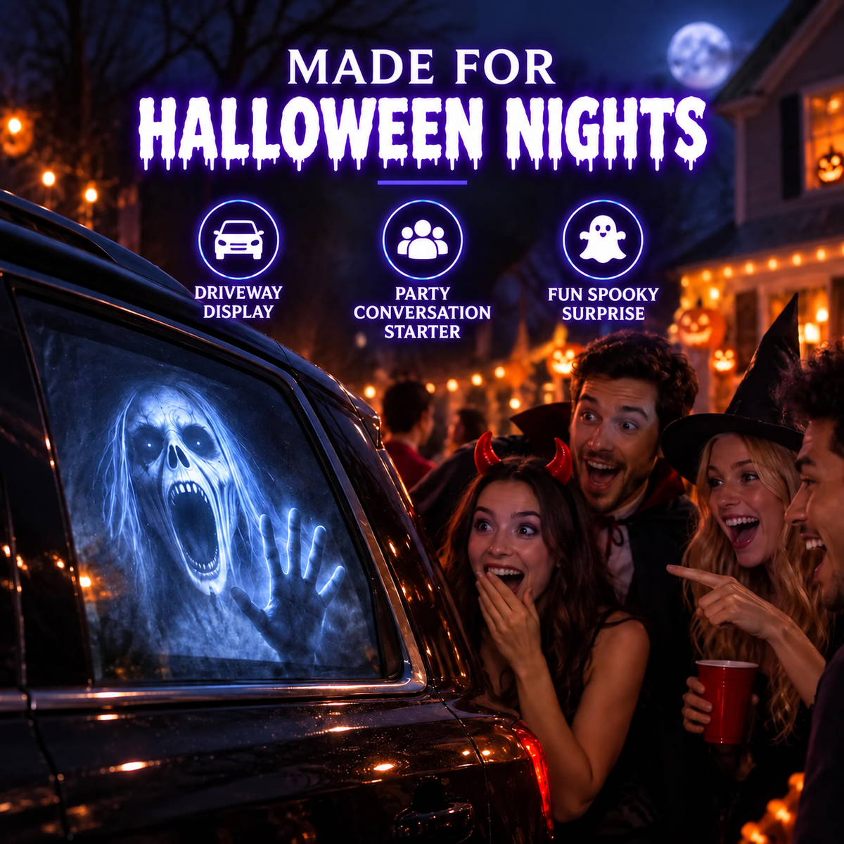 🎃 👻 Healrize®Haunt Glow Halloween Window Projector-360° Adjustable Stand for Home Decor 🎃