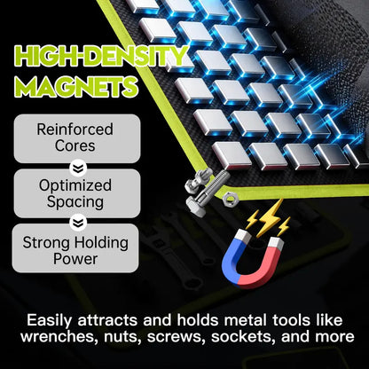 🛠️ Healrize® Flexible Magnetic Tool Mat & Tray Holder | Heavy-Duty Magnetic Parts Organizer for Screws, Bolts, Wrenches, Auto Repair & Garage Work🧲1