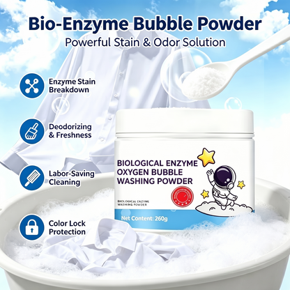 🔥 Healrizeh® Biological Enzyme Oxygen Bubble Washing Powder | Deep Stain Remover for Clothes, Towels, Bedding & White Sneakers🎉🎉1