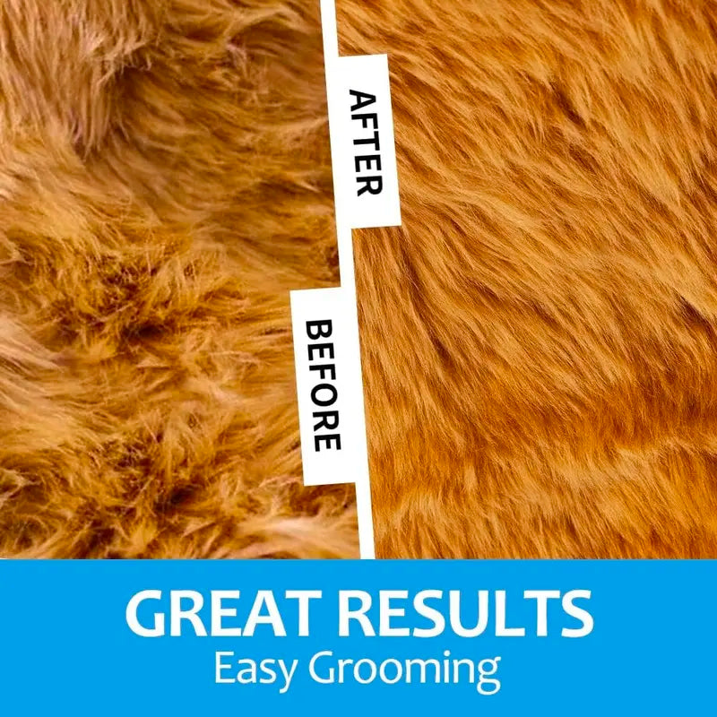 2-in-1 Stainless Steel Pet Dematting Comb, Double Sided Undercoat Rake, Anti-Slip Grooming Deshedding Brush for All Coat Types Dogs & Cats-LIN