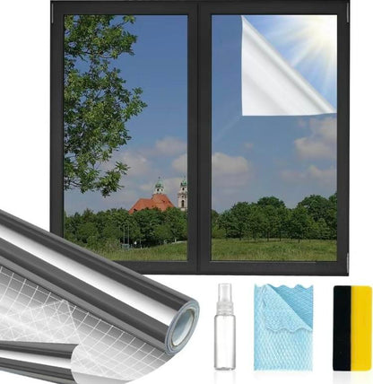 🔥 50% OFF Today — Healrize® Reflective Window Privacy Film | Daytime Mirror Window Tint for Heat Control, UV Protection, Home, Office & Car Glass🏠🪟1