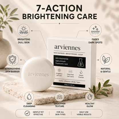 🚿 Healrize® 3D Niacinamide & Alpha-Arbutin Brightening Beauty Soap – Face & Body Cleansing Bar for Dull, Uneven-Looking Skin